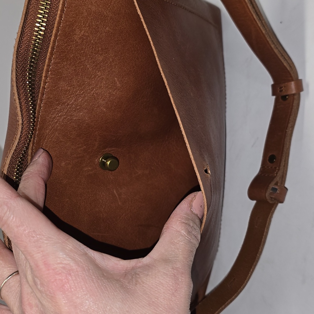 {Madewell} The Transport Leather Crossbody - Cognac Brown - Picture 7 of 15